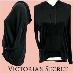 Victoria’s Secret Supermodel Essentials Black Hooded Waffle Knit Top